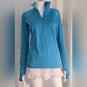 Nike Dri-Fit Blue Half-Zip Pullover, Size Medium , Thumb Hole Long Sleeve.